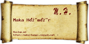 Maka Hümér névjegykártya
